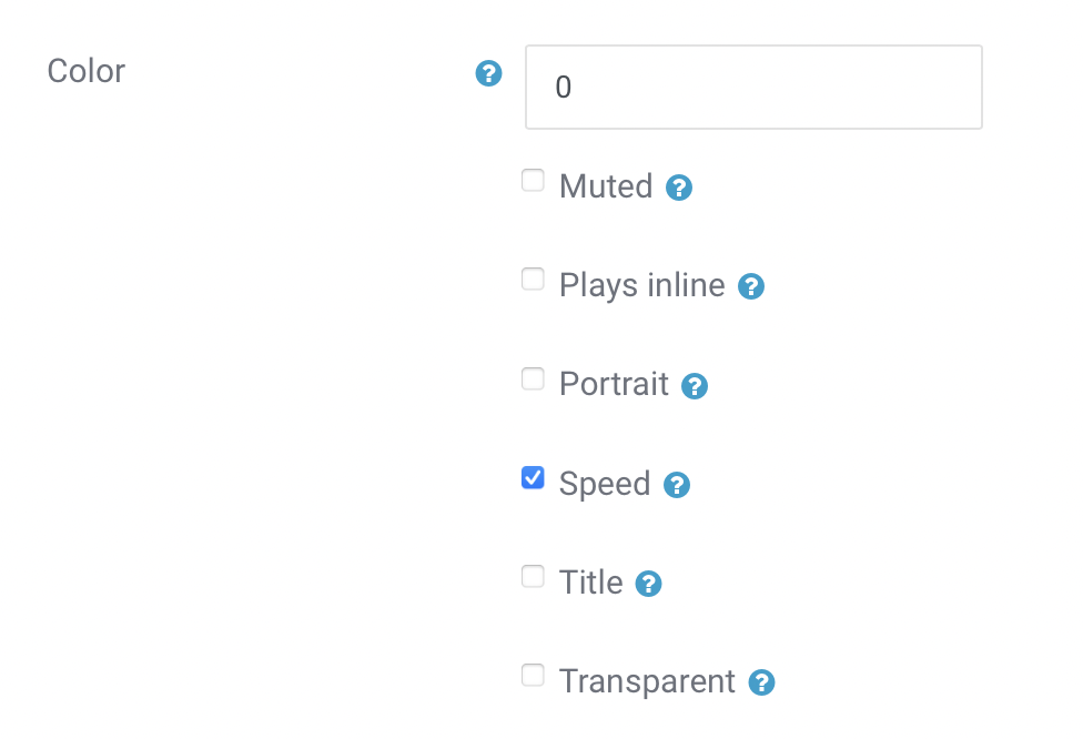 embed video speed setting